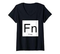 Donna Elemento tavola Periodica fine Maglietta con Collo a V