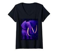 Donna Elephant Space Fantastico fan della fauna selvatica e degli animali dello zoo, amante Maglietta con Collo a V