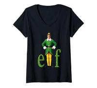 Donna Elf Big Logo Maglietta con Collo a V