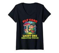Donna Elf Care Light One, Breathe Twice Maglietta con Collo a V