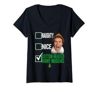 Donna Elf Not Naughty Not Nice Maglietta con Collo a V