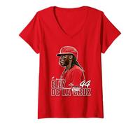 Donna Elly De La Cruz | Giocatore di Baseball MLB di Cincinnati | MLBEDL303N Maglietta con Collo a V