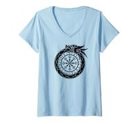 Donna Elmo del terrore di Ouroboros Nordico Maglietta con Collo a V