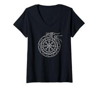 Donna Elmo del terrore di Ouroboros nordico Maglietta con Collo a V