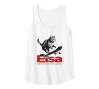 Donna ELSA - Bellissimo nome di ragazza con gatto e skateboard Canotta