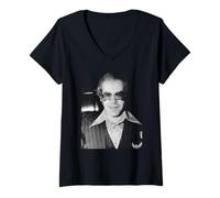 Donna Elton John più Forte del Concorde Tour 1976 Maglietta con Collo a V