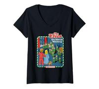 Donna Elves Watching Christmas Sarcastic Retro Funny Adult Humor Maglietta con Collo a V