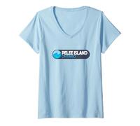 Donna Emblema del Logo di Pelee Island Canada - Pelee Island Ontario Maglietta con Collo a V