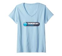 Donna Emblema del Logo Thunder bay Canada - Thunder bay Ontario Maglietta con Collo a V