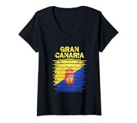 Donna Emblema Gran Canaria Maglietta con Collo a V