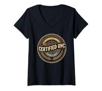 Donna Emblema Vintage Certificato UNC Authentic Maglietta con Collo a V