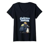 Donna Embrace The Penguin Maglietta con Collo a V