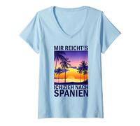 Donna emigrare Spagna emigrazione Maglietta con Collo a V