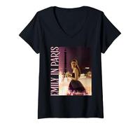 Donna Emily in Paris Emily And City Maglietta con Collo a V