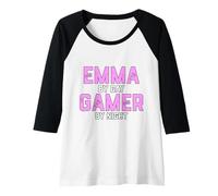 Donna Emma Gamer Girl Halloween Costume per Gen Z Gaming Emma Maglia con Maniche Raglan