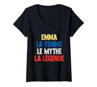 Donna Emma La Donna The Myth The Legend Gift for Emma Maglietta con Collo a V