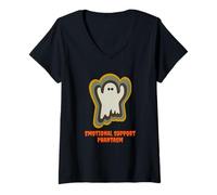 Donna Emotional Support Phantasm Spooky Fall Design Maglietta con Collo a V