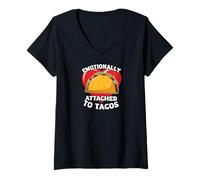 Donna Emotionally Attached To Tacos Funny Taco Lover Maglietta con Collo a V