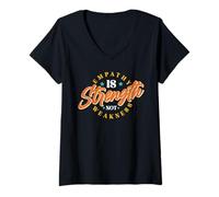 Donna Empathy is Strength, Not Weakness Maglietta con Collo a V