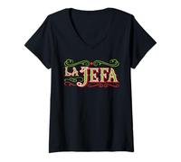 Donna Empowerment ispanico Lady Boss La Jefa Maglietta con Collo a V