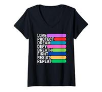 Donna Empowerment Words Motivational Resist Maglietta con Collo a V