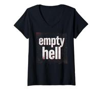 Donna Empty Hell - Christian Faith Bold Gospel Evangelism Maglietta con Collo a V