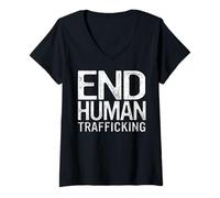 Donna End Human Trafficking Maglietta con Collo a V