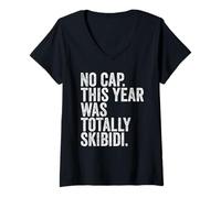 Donna End of School Teachers No Cap This Year Was Totally Skibidi Maglietta con Collo a V