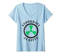 Donna Energia Nucleare Sì Please PRO Supporto per l'energia Nucleare Maglietta con Collo a V