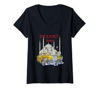 Donna Enjoy Cool Vintage Retro Istanbul Turkey Car Graphic Designs Maglietta con Collo a V