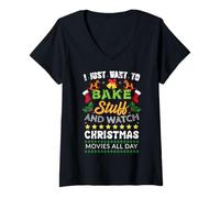 Donna Enjoy Wear Cool Funny Christmas Quotes Graphic Design Fun Maglietta con Collo a V