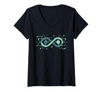 Donna Entanglement quantistico Epoca retrò Maglietta con Collo a V