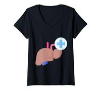 Donna Epatologia - fegato - cistifellea - albero biliare - pancreas Maglietta con Collo a V