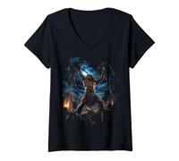 Donna Epic Bible Story Christian Graphic - Samson Battle Maglietta con Collo a V