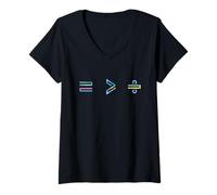 Donna Equality is Greater Than Division Math Symbol Social Justice Maglietta con Collo a V