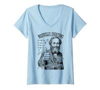 Donna Equazioni di Maxwell Matematica Nerd Scienza Fisica Maglietta con Collo a V