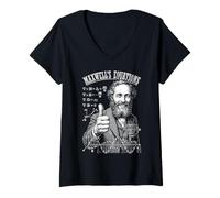Donna Equazioni di Maxwell Matematica Nerd Scienza Fisica Maglietta con Collo a V