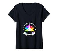 Donna Equilibrio dei Chakra - La guarigione è Il Mio Percorso Maglietta con Collo a V