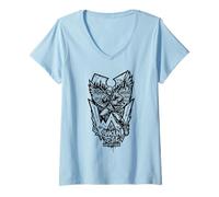Donna Equipaggio di Ali Graffiti Stile Shaolin Stile Urban Warrior Hip Hop Maglietta con Collo a V