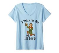 Donna Era Ale My Lord Funny Beer Medieval Flaire Maglietta con Collo a V