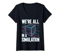 Donna Erano Tutti in Una Simulazione Maglietta con Collo a V