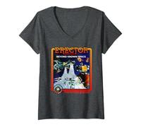 Donna Erector Mission The Universe Model Spacecraft Retro Maglietta con Collo a V