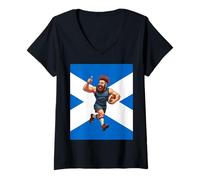 Donna Eroe Scozzese del Rugby Maglietta con Collo a V