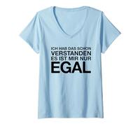 Donna Es Ist MIR Egal (Detto Tedesco Divertente) Maglietta con Collo a V