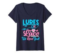 Donna Esche o pizzo We Love You Gender Reveal Party Baby Shower Maglietta con Collo a V