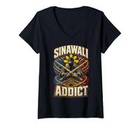 Donna Escrima Arnis Arti Marziali Sinawali Maglietta con Collo a V