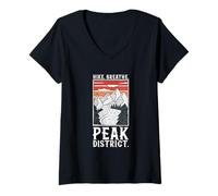 Donna Escursioni - Peak District Maglietta con Collo a V