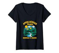 Donna Escursionismo femminile vintage da Georgia a Maine Appalachian Trail Maglietta con Collo a V