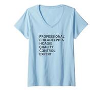 Donna Esperto Professionale nel Controllo qualità Philadelphia Hoagie Maglietta con Collo a V