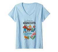 Donna Esplora Il Minnesota Maglietta con Collo a V